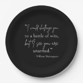 Shakespeare Quote - strijd om wit II Papieren Bordje (Voorkant)