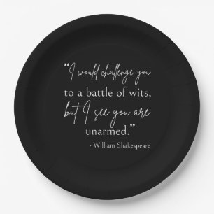 Shakespeare Quote - strijd om wit II Papieren Bordje