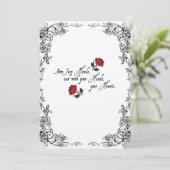Shakespeare Red Roses Faire-part de mariage (Debout devant)
