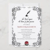 Shakespeare Red Roses Faire-part de mariage (Dos)