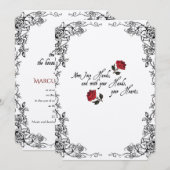 Shakespeare Red Roses huwelijksuitnodiging Kaart (Voorkant / Achterkant)