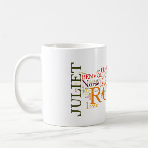 Shakespeare Romeo en Juliet Word Cloud Koffiemok
