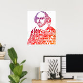Shakespeare rood verloop tekst ontwerp poster (Thuiskantoor)