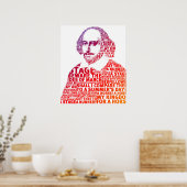 Shakespeare rood verloop tekst ontwerp poster (Keuken)