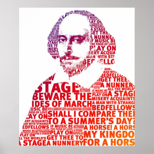 Shakespeare rood verloop tekst ontwerp poster (Voorkant)