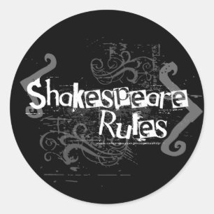 Shakespeare Rules Ronde Sticker