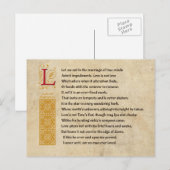 Shakespeare Sonnet 116 (CXVI) op perkament Briefkaart (Voorkant / Achterkant)