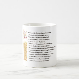 Shakespeare Sonnet 116 (CXVI) op perkament Koffiemok