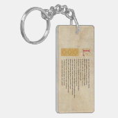 Shakespeare Sonnet 116 (CXVI) op perkament Sleutelhanger (Voorkant Links)