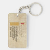 Shakespeare Sonnet 116 (CXVI) op perkament Sleutelhanger (achterkant)