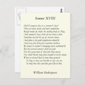 Shakespeare Sonnet # 18 Briefkaart (Voorkant / Achterkant)