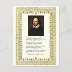 Shakespeare Sonnet # 18 Briefkaart