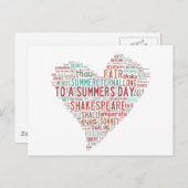 Shakespeare Sonnet 18 Briefkaart (Voorkant / Achterkant)