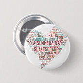 Shakespeare Sonnet 18 Ronde Button 5,7 Cm (Voorkant /achterkant)