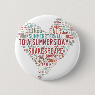 Shakespeare Sonnet 18 Ronde Button 5,7 Cm
