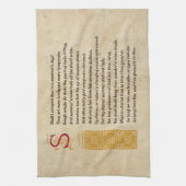 Shakespeare Sonnet 18 (XVIII) op het perkament Theedoek (Verticaal)