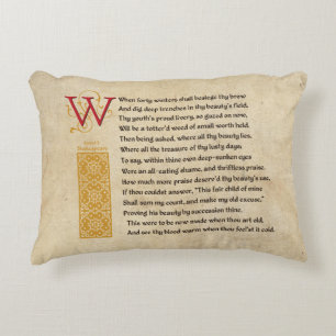 Shakespeare Sonnet 2 (II) op Parchment Accent Kussen