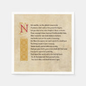 Shakespeare Sonnet 55 (LV) op het perkament Servetten (Voorkant)
