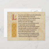 Shakespeare Sonnet 60 (LX) op het perkament Briefkaart (Voorkant / Achterkant)