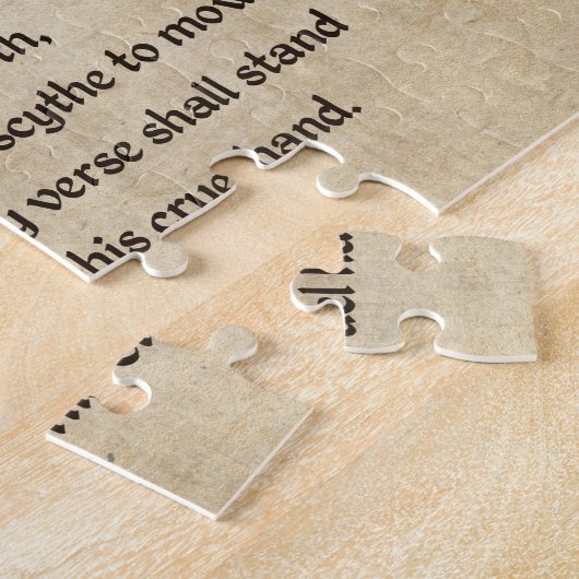 Shakespeare Sonnet 60 (LX) op het perkament Legpuzzel (Zijkant)