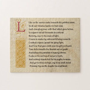 Shakespeare Sonnet 60 (LX) op het perkament Legpuzzel