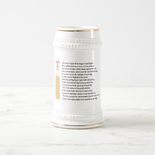 Shakespeare Sonnet 73 (LXXIII) op het perkament Bierpul