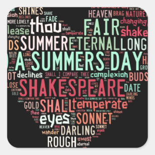 Shakespeare Sonnet Vierkante Sticker