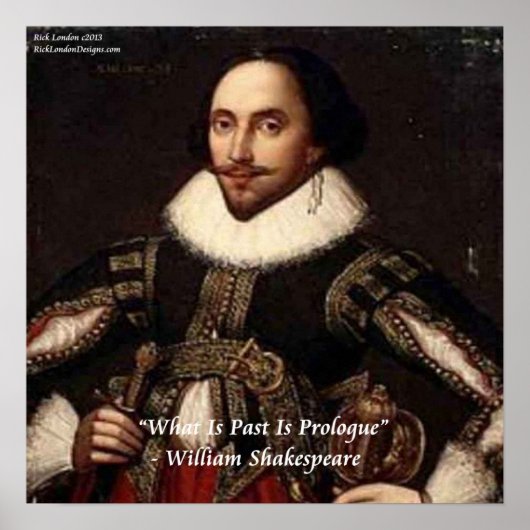 Shakespeare & "Verleden/Proloog" Citaat Poster (Voorkant)