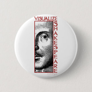 Shakespeare visualiseren ronde button 5,7 cm