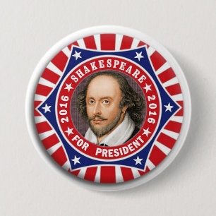 Shakespeare voor President 2016 Ronde Button 7,6 Cm