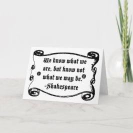 Shakespeare: Weet wat we zijn Kaart