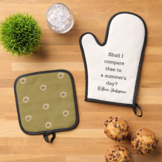 Shakespeare Zomer Citaat Decoratie voor Thuis Ovenwant & Pannenlap Set