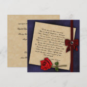Shakespearean Roos Gothic Wedding Kaart (Voorkant / Achterkant)