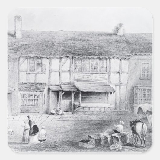 Shakespeare's geboorteplaats vierkante sticker (Voorkant)