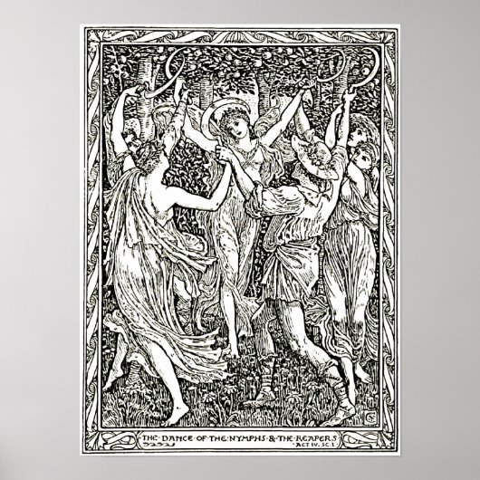 Shakespeare's Tempest Illustration Engraving Poster (Voorkant)