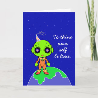 Shakespeariaanse verjaardagskaart met Alien door J Aankondiging