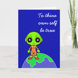 Shakespearian w/ Alien Birthday Card by Jo Images Aankondiging