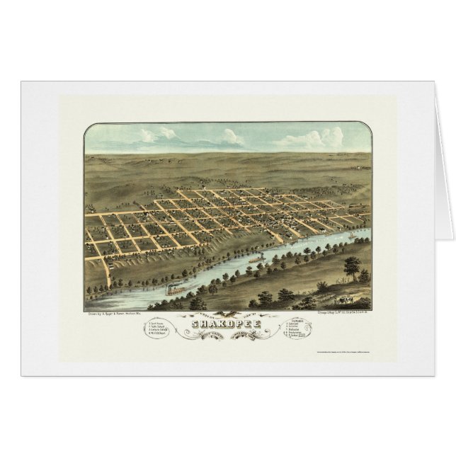 Shakopee, MN Panoramic Map - 1869 (Voorkant Horizontaal)