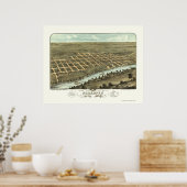 Shakopee, MN Panoramic Map - 1869 Poster (Keuken)