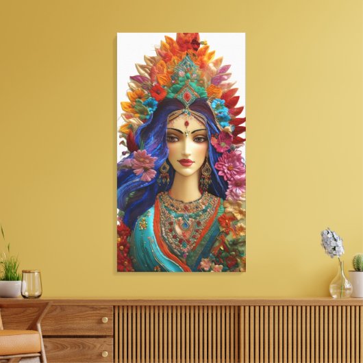 Shakti: Het Goddelijke Vrouwelijke - Levendige 5D Canvas Afdruk (Insitu (Woonkamer))