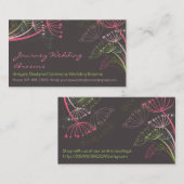 SHAKTI_Pink Sweet Dandelions Flower Bedankt Busi Visitekaartje (Voorkant / Achterkant)