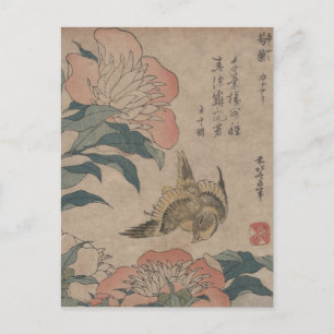 Shakuyaku Kana Ari door Hokusai Briefkaart