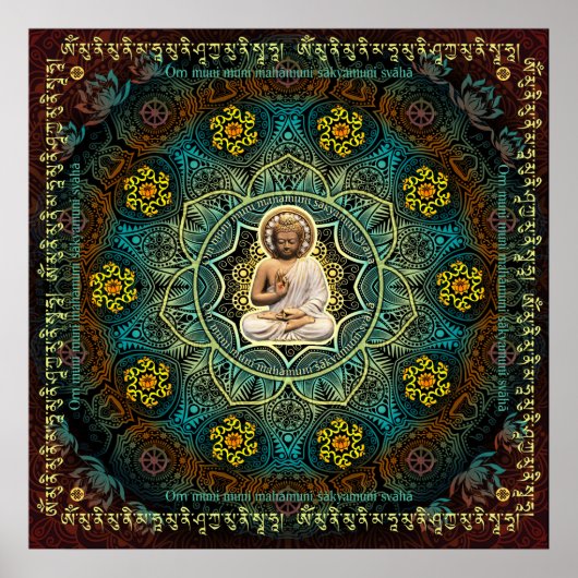 Shakyamuni Buddha Mantra Poster (Voorkant)