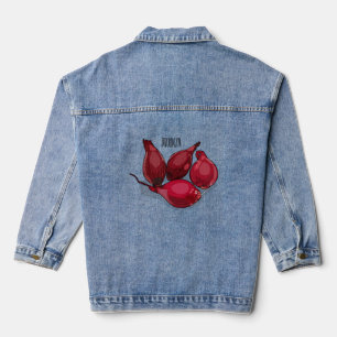 Shallot cartoon illustratie denim jacket