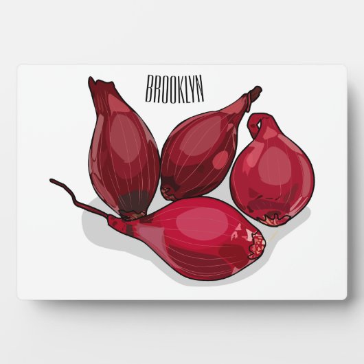 Shallot cartoon illustratie fotoplaat (voorkant)