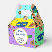 Shaloch Manot - gepersonaliseerde kleurrijke Bedankdoosjes (Voorkant Zijde)