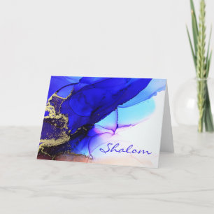 Shalom Blue Art gevouwen Note Kaart