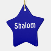 Shalom Blue White Star Ornament (Links)