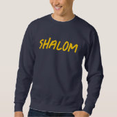 Shalom Bold Distress Lettering Jewish Sweatshirt (Voorkant)