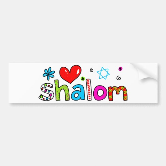 Shalom Bumpersticker (Voorkant)